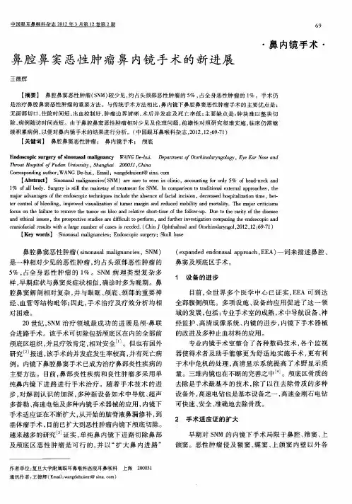 鼻腔鼻窦恶性肿瘤鼻内镜手术的新进展