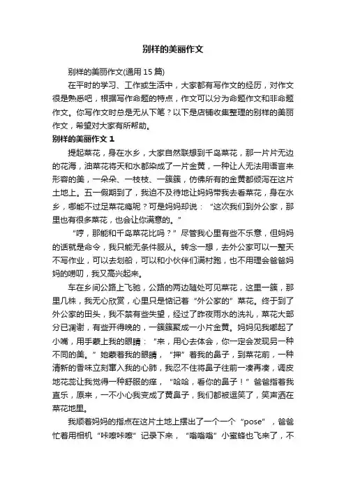 别样的美丽作文