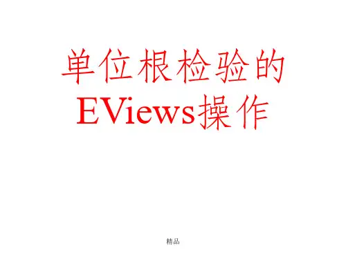 单位根检验的EViews操作