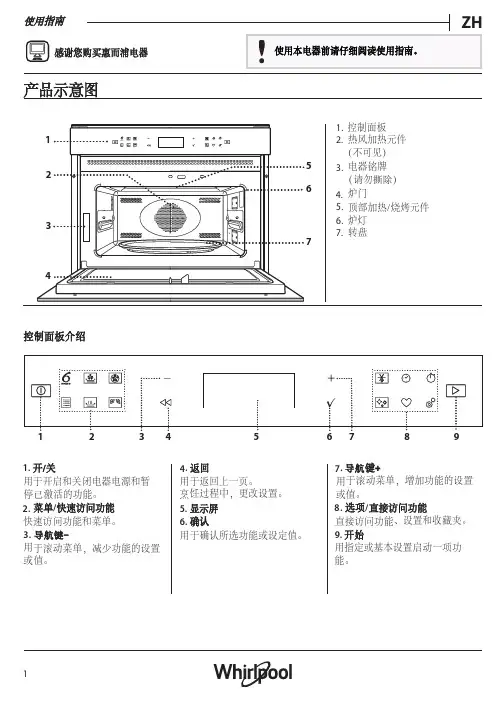 惠而浦 WMM774152AC 微波炉 使用说明书
