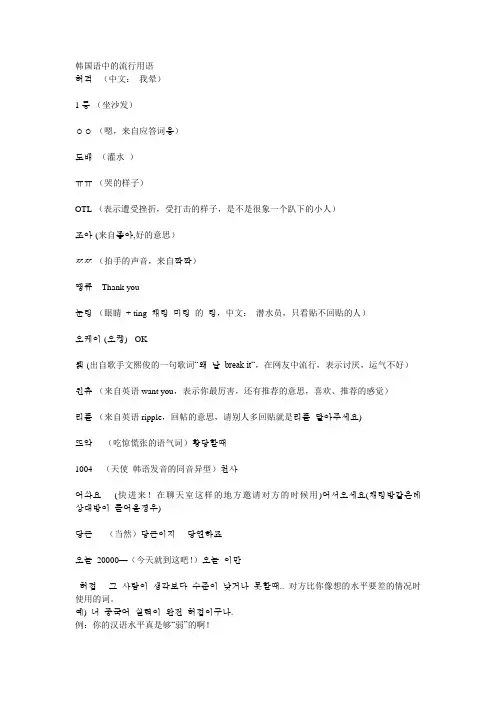 韩国语中的流行用语