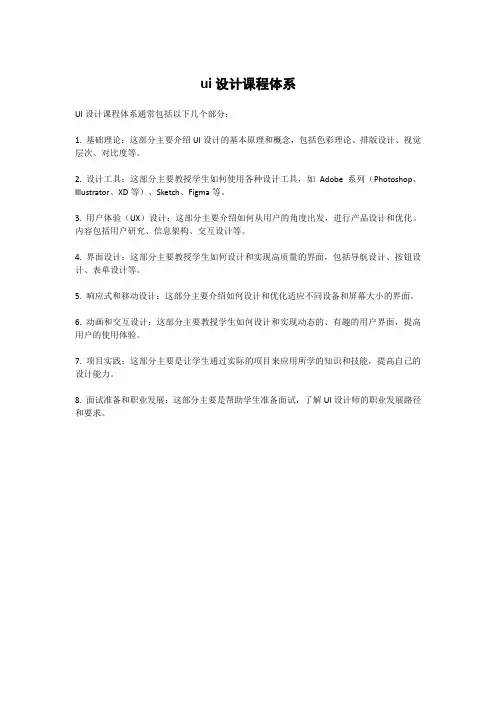ui设计课程体系