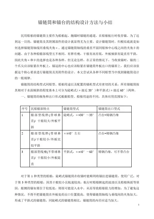锚链筒和锚台的结构设计方法与小结-蒋俊峰 陶