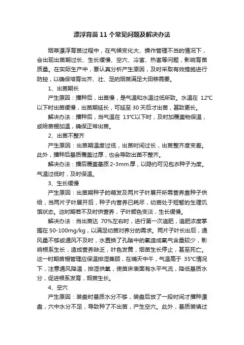 漂浮育苗11个常见问题及解决办法