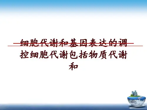 最新细胞代谢和基因表达的调控细胞代谢包括物质代谢和幻灯片课件