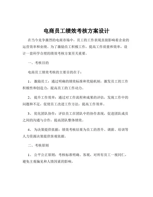 电商员工绩效考核方案设计