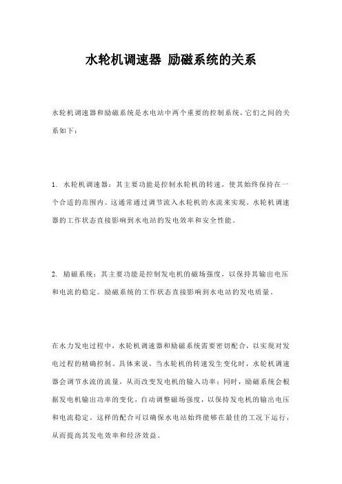 水轮机调速器 励磁系统的关系
