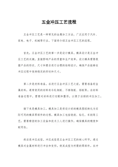 五金冲压工艺流程