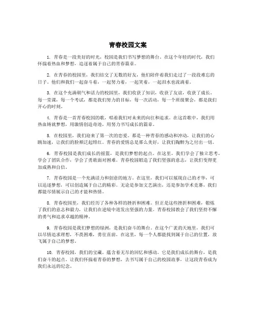 青春校园文案