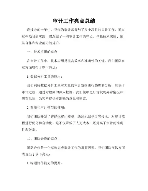 审计工作亮点总结