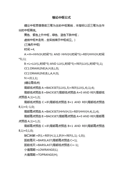 缠论中枢公式