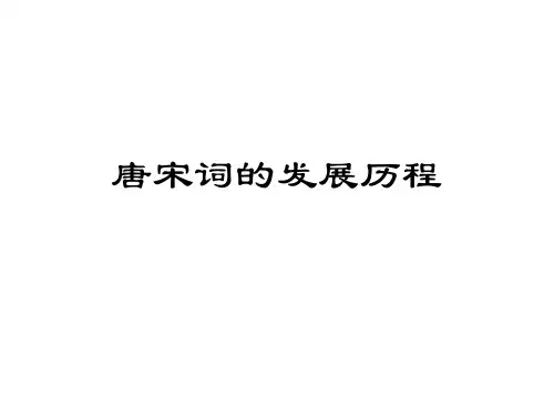 唐宋词的发展历程