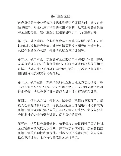破产重组流程