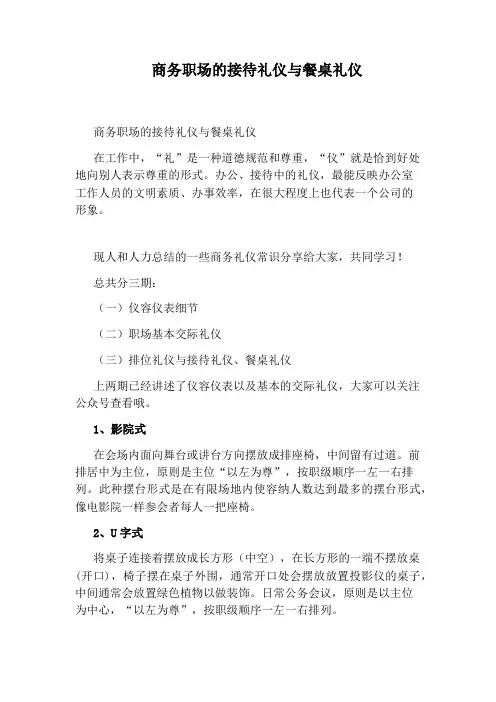 商务职场的接待礼仪与餐桌礼仪