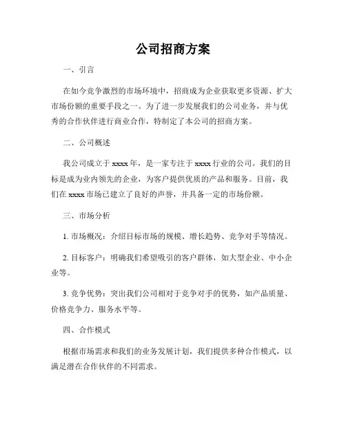 公司招商方案