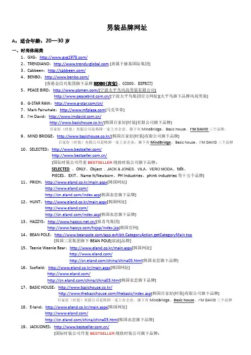 服装品牌网址常见1213[1]