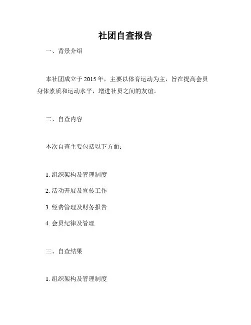 社团自查报告