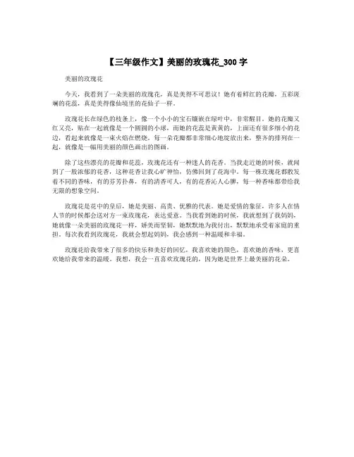 【三年级作文】美丽的玫瑰花_300字