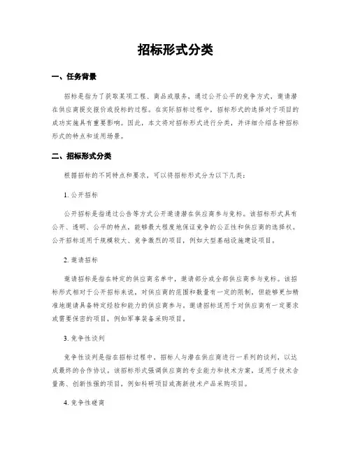 招标形式分类