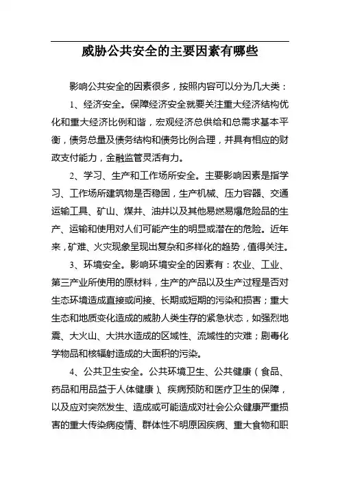 威胁公共安全的主要因素有哪些