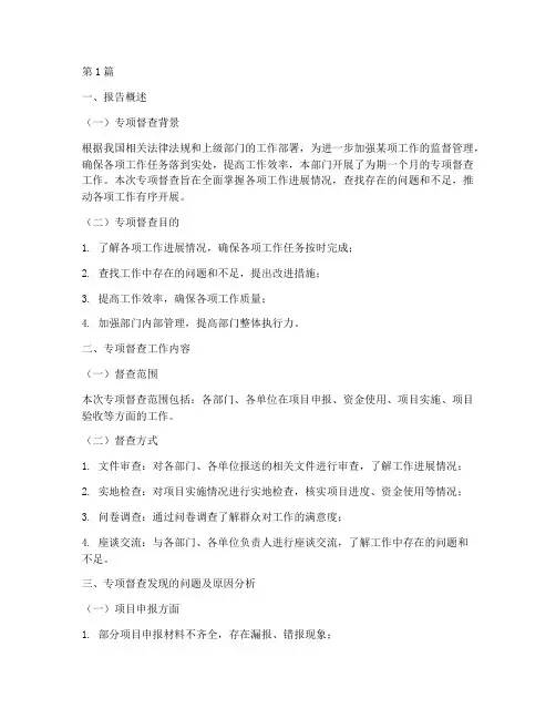 专项督查总结报告范文(3篇)