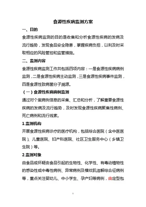 食源性疾病监测方案