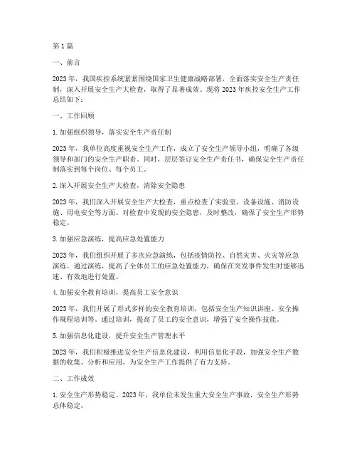 疾控安全生产年度总结(3篇)