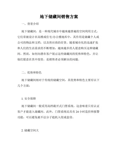 地下储藏间销售方案