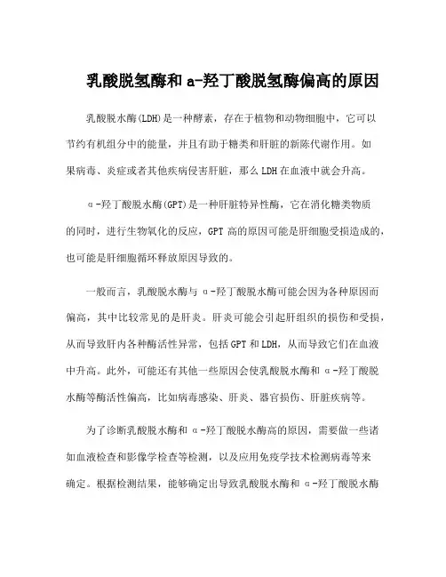 乳酸脱氢酶和a-羟丁酸脱氢酶偏高的原因