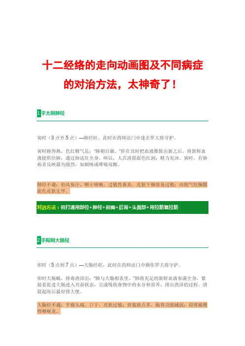 十二经络的走向动画图及不同病症的对治方法,太神奇了!