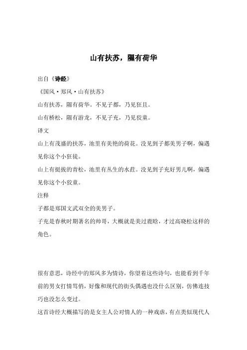 山有扶苏,隰有荷华