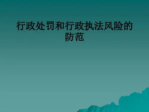 行政处罚和行政执法风险的防范ppt课件