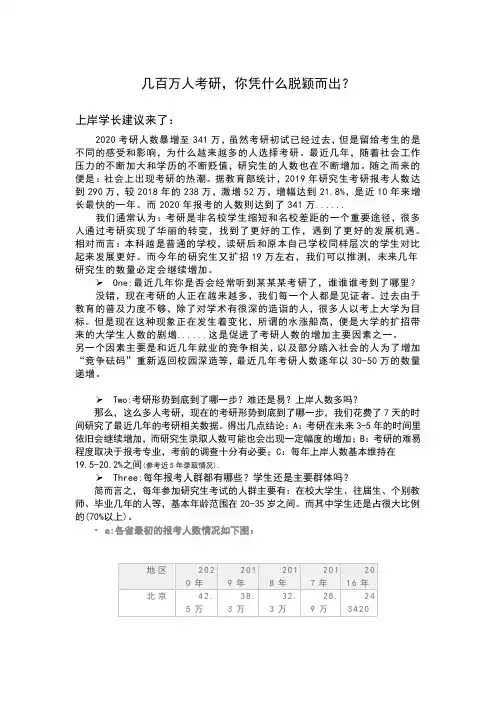 几百万人考研,你凭什么脱颖而出,上岸学长经验总结!