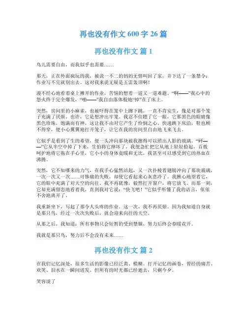 再也没有作文600字26篇