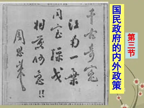 高三历史  国民政府的内外政策 人教版 课件
