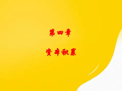 资本积累优秀PPT资料