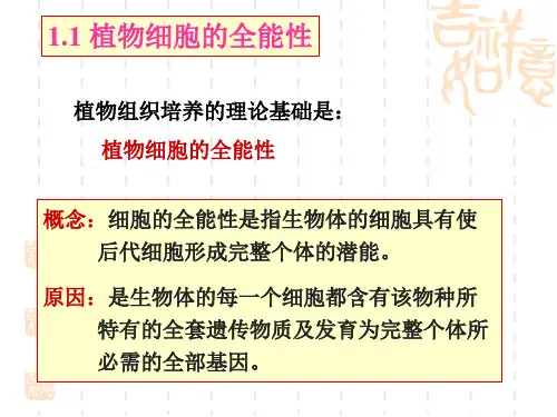 植物组织培养的基本原理
