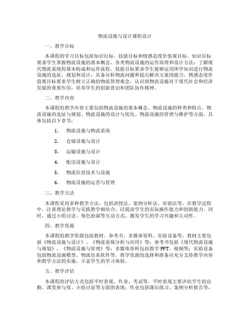 物流设施与设计课程设计