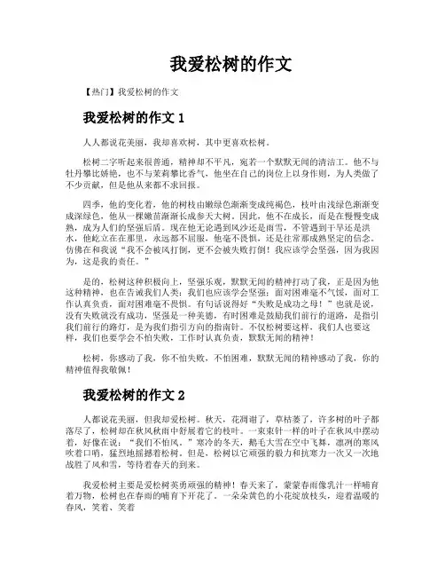 我爱松树的作文