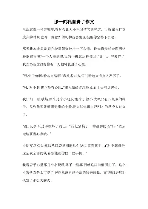 那一刻我自责了作文
