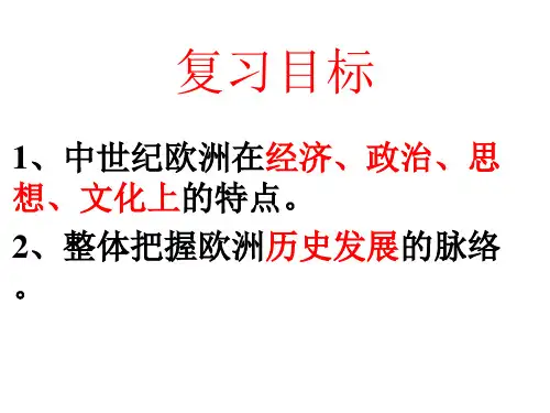人教部编版九年级历史上册第三单元封建时代的欧洲复习共28张课件