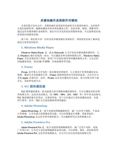 多媒体操作系统软件有哪些