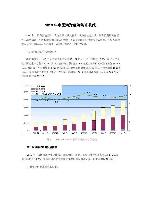 2010年中国海洋经济统计公报