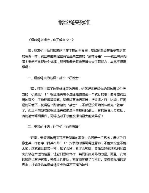 钢丝绳夹标准