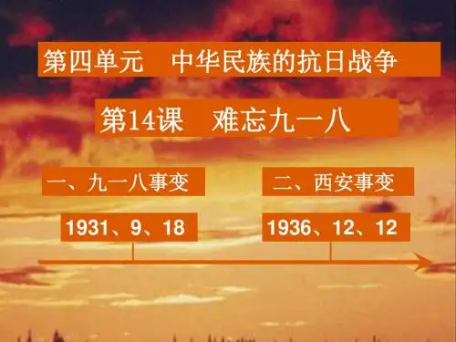 初二历史第14课难忘的九一八