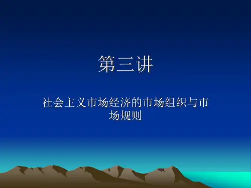 社会主义市场经济的市场组织与市场规则讲义
