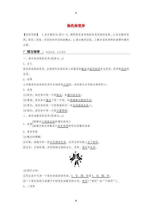 高中生物 第5章 第2节 染色体变异课时作业 新人教版必修2 (2)