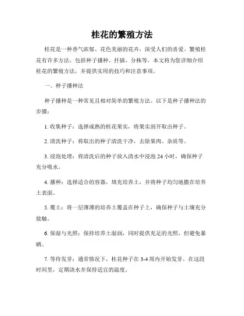桂花的繁殖方法
