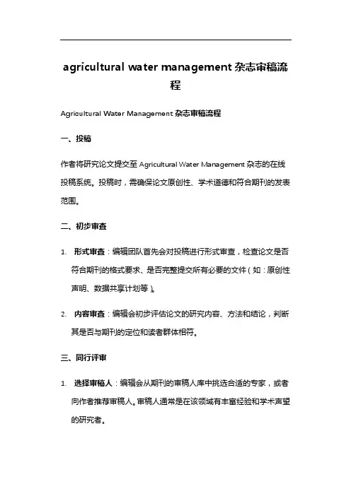 agricultural water management杂志审稿流程