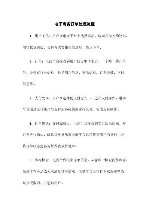 电子商务订单处理流程